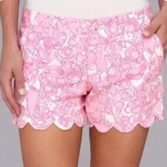 Lilly Pulitzer Buttercup Short - She’s A Fox Pink & White Sz 00 - Picture 1 of 5